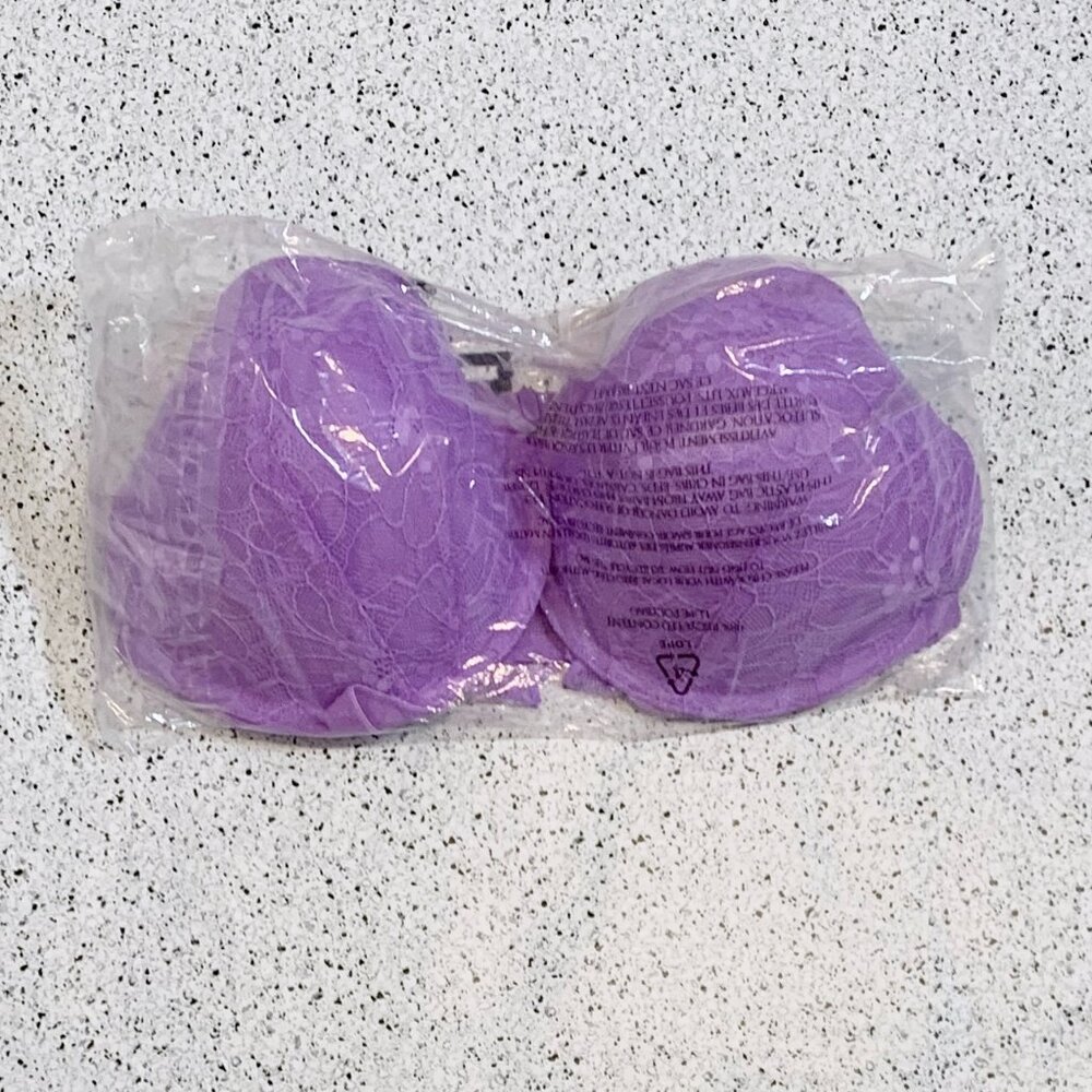 Victoria's Secret Sexy Tee Lightly-Lined Demi Bra FRONT CLOSE Racerback purple